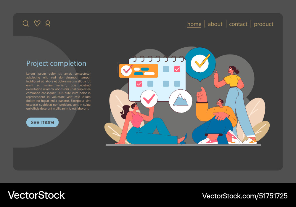 Project completion in it management Project completion in it management vector image