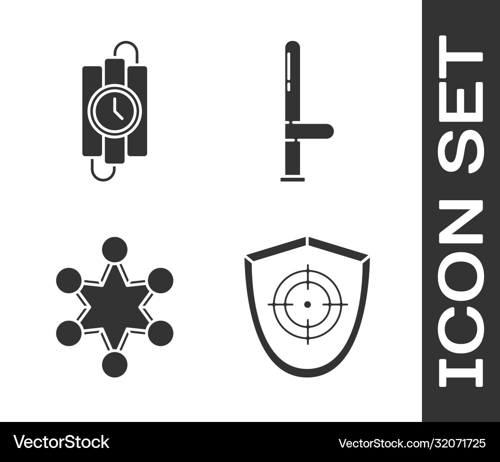 Set target sport dynamite stick and timer clock Set target sport dynamite stick and timer clock vector image