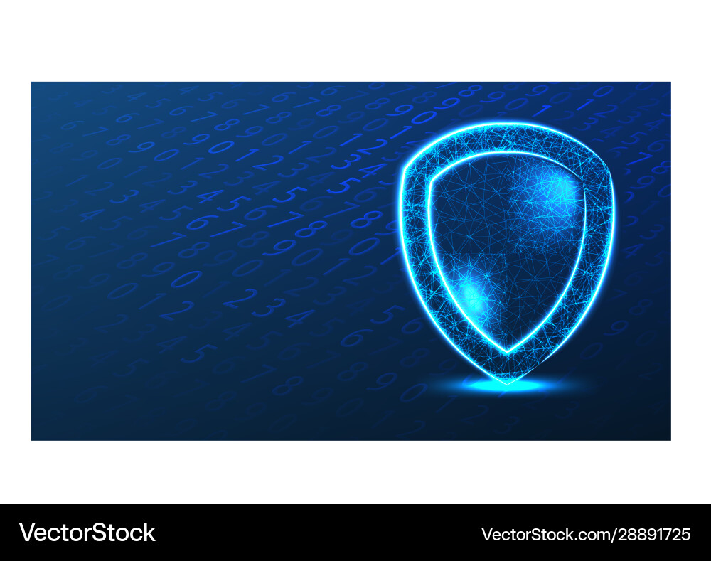 Shield protection system binary code cyber Shield protection system binary code cyber vector image