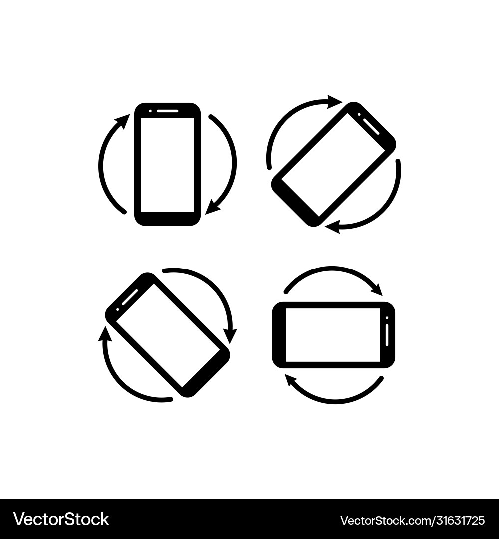 Smartphone rotation icons phone rotate set Smartphone rotation icons phone rotate set Vector Image