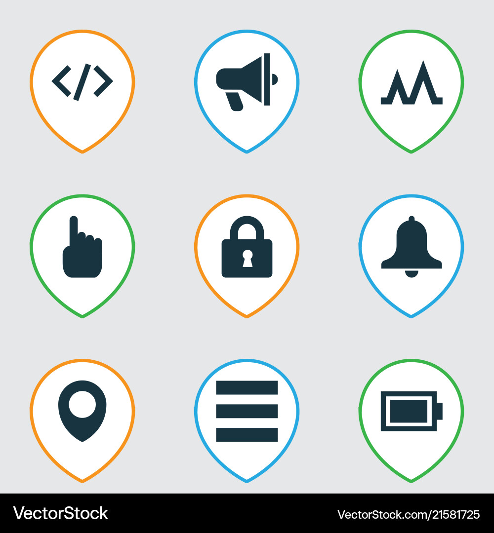User icons set with lock announcement code User icons set with lock announcement code vector image