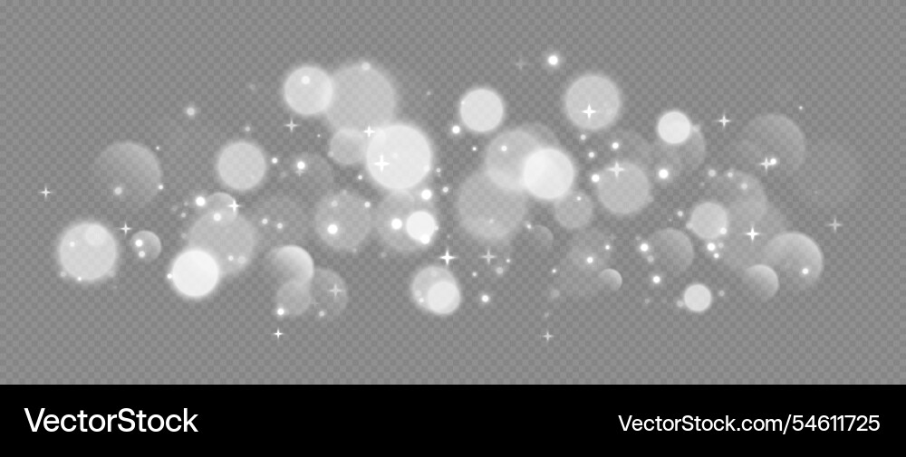 White bokeh with stars and sparkles shiny overlay White bokeh with stars and sparkles shiny overlay vector image