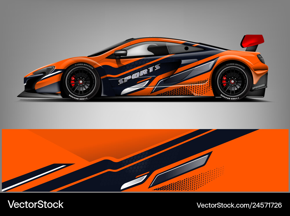 Abstract Car Stripe Decal Vector Image