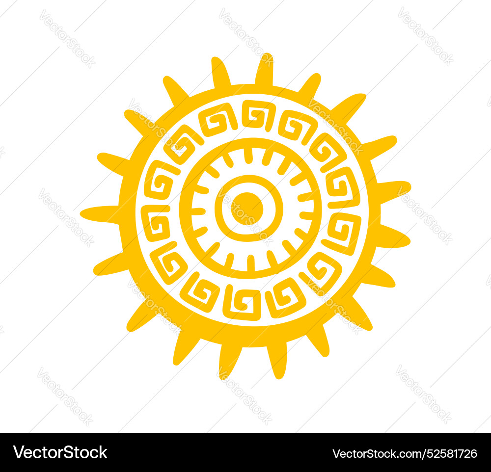 Aztec Mayan Sun Symbol – Royalty-Free Vector | VectorStock, image size:1000x962