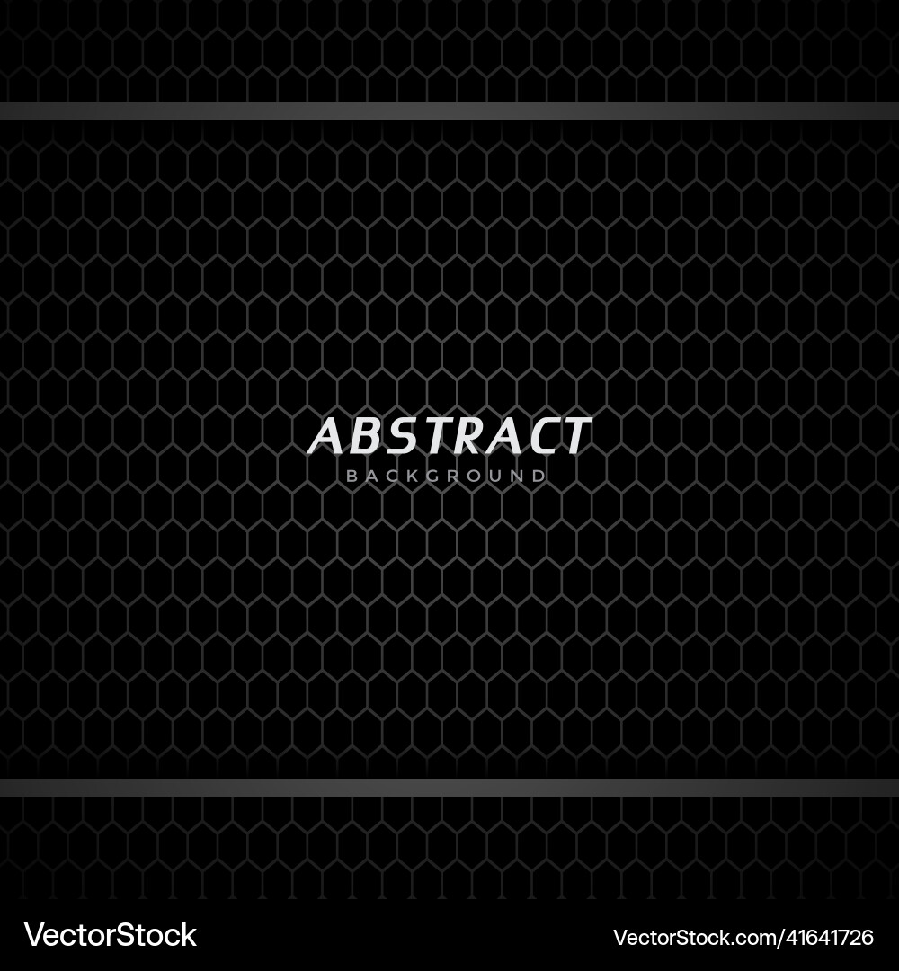 Black background with hexagonal pattern Black background with hexagonal pattern vector image