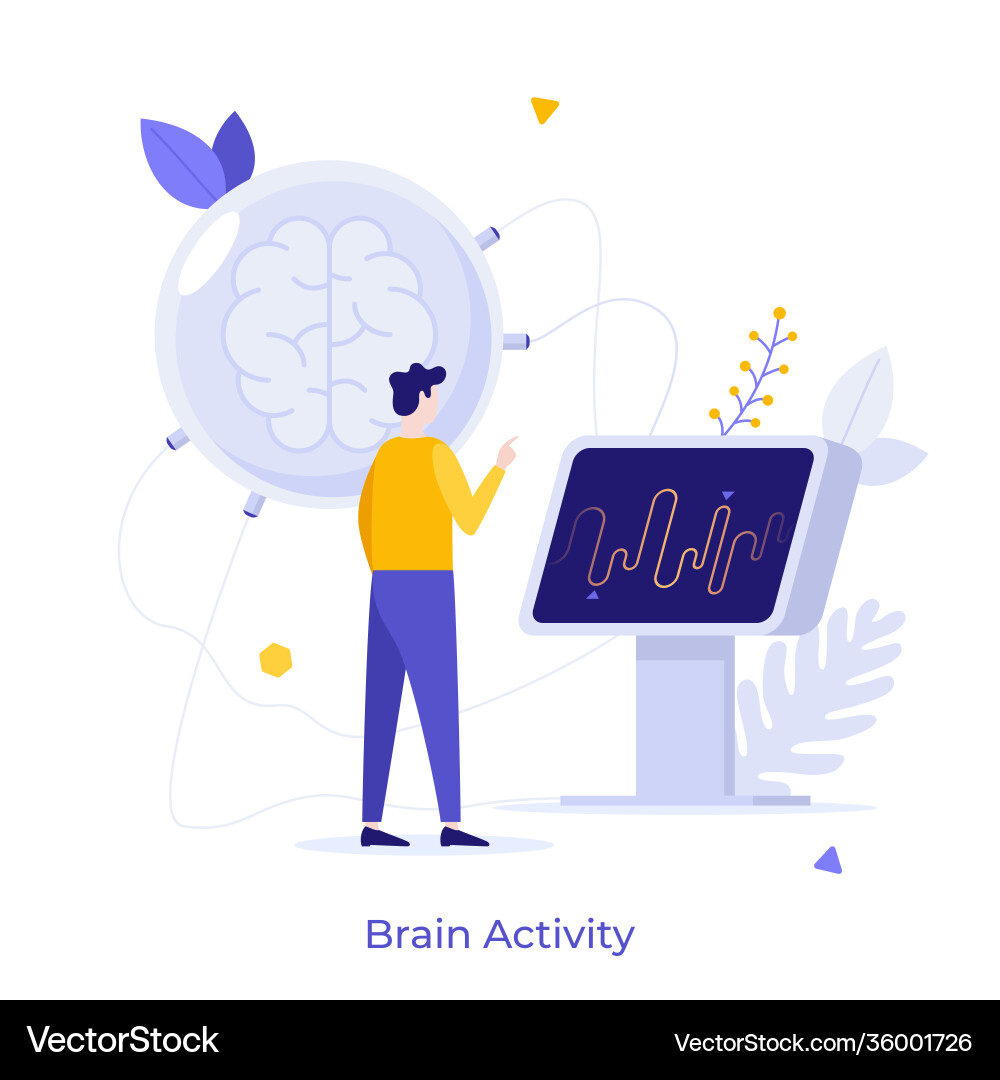 Brain Activity Monitoring vector image
