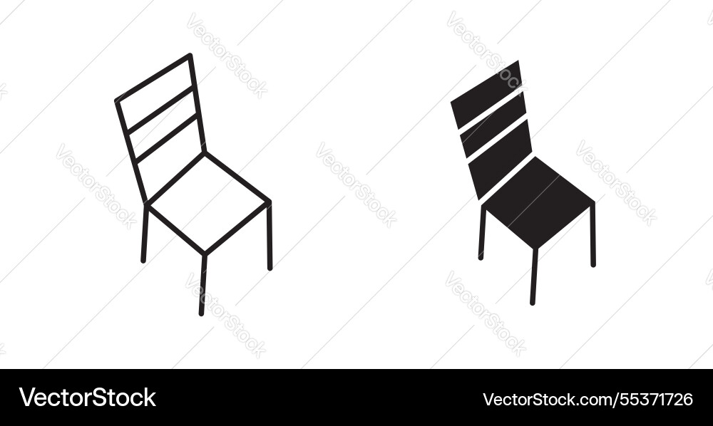 Chair icon set in thin line for web Chair icon set in thin line for web Vector Image