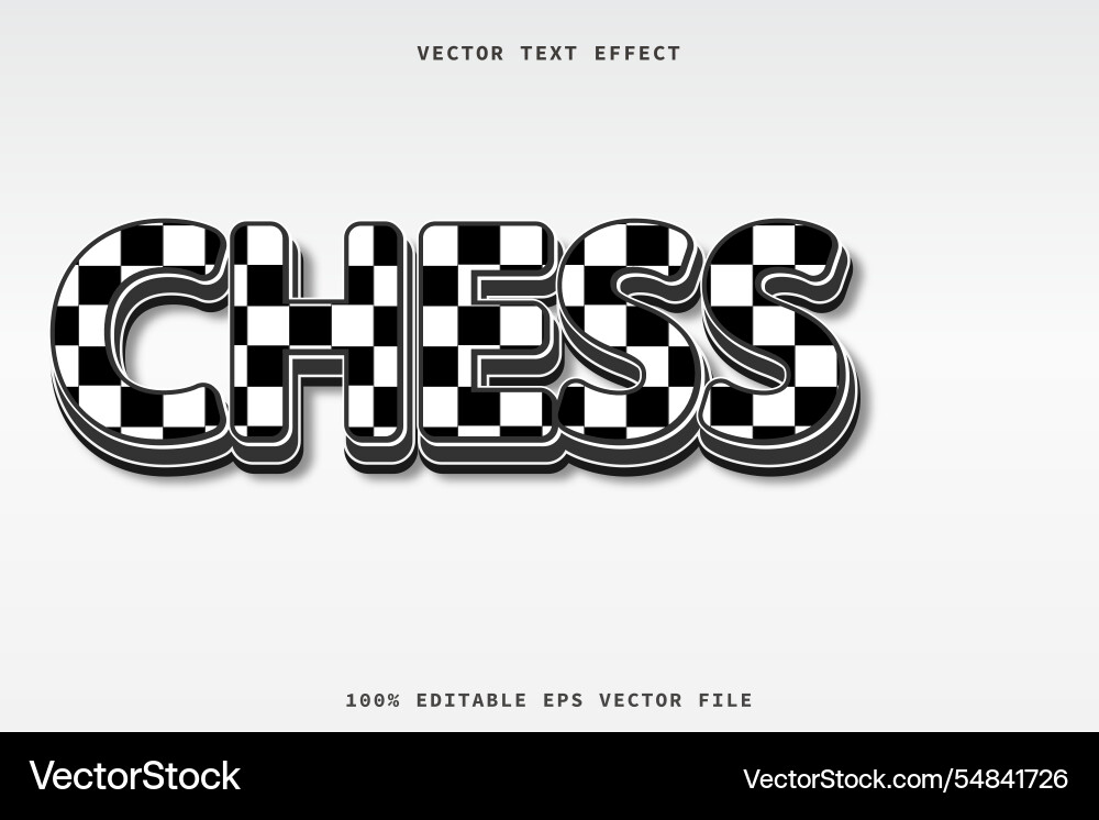 Chess 3d text effect with pattern eps Chess 3d text effect with pattern eps vector image
