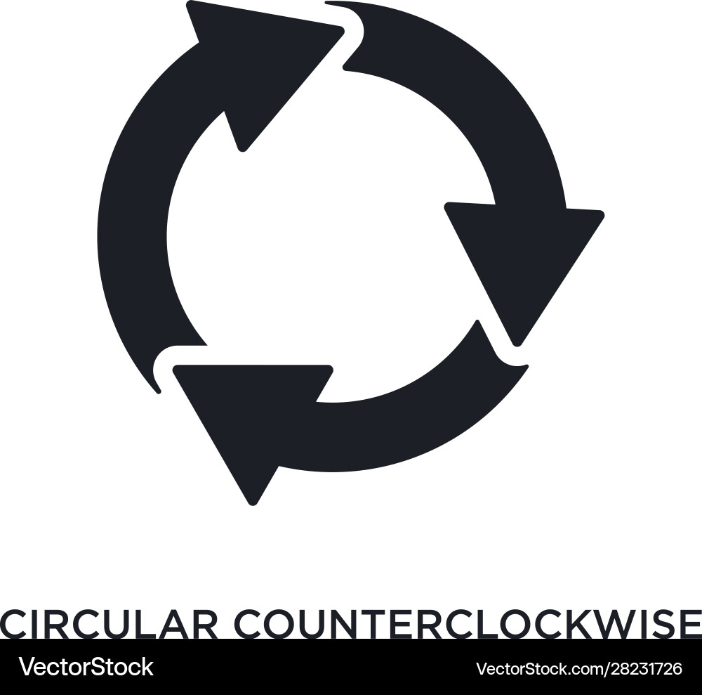 Circular counterclockwise arrows isolated icon Circular counterclockwise arrows isolated icon Vector Image