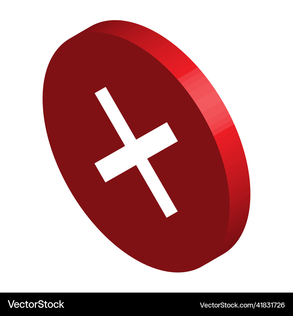 Cross isometric mark icon x sign simple error Cross isometric mark icon x sign simple error Vector Image