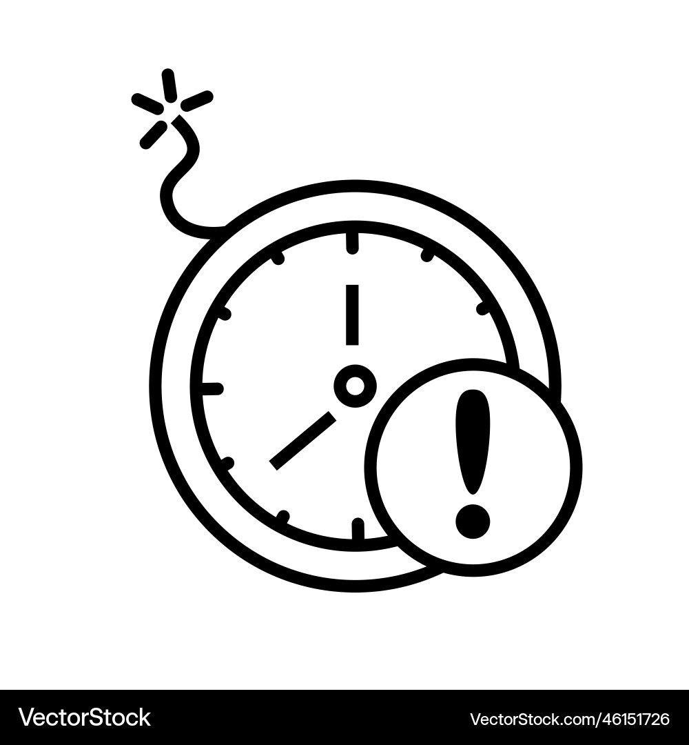 Deadline icon in linear style Deadline icon in linear style vector image