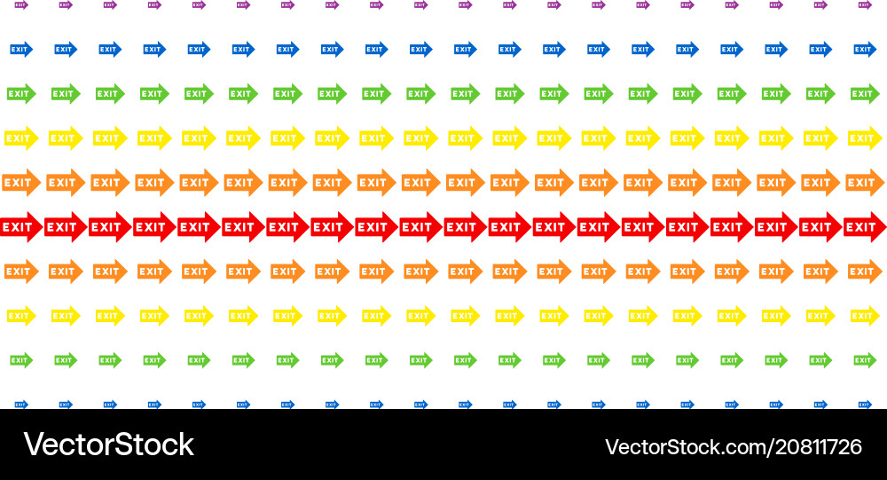 Exit arrow shape halftone spectrum grid Exit arrow shape halftone spectrum grid vector image