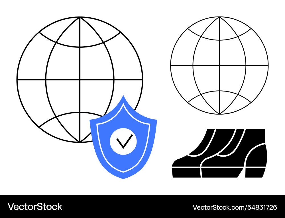 Global cybersecurity with shield symbol Global cybersecurity with shield symbol vector image