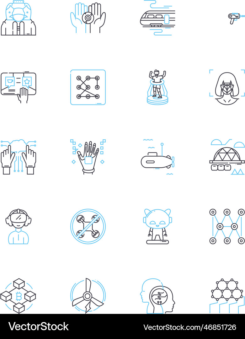 Graphic elements linear icons set color Graphic elements linear icons set color Vector Image