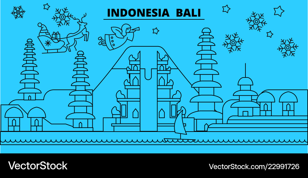 Indonesien bali Winterferien skyline merry Indonesien bali Winterferien skyline merry vektorbild