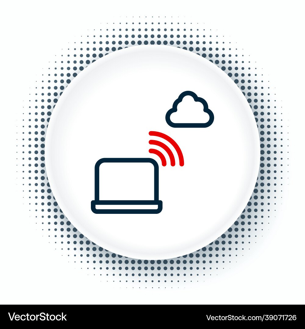 Line network cloud connection icon isolated Line network cloud connection icon isolated vector image