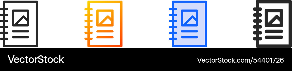 Notebook iconthin linear gradient blue stroke Notebook iconthin linear gradient blue stroke vector image