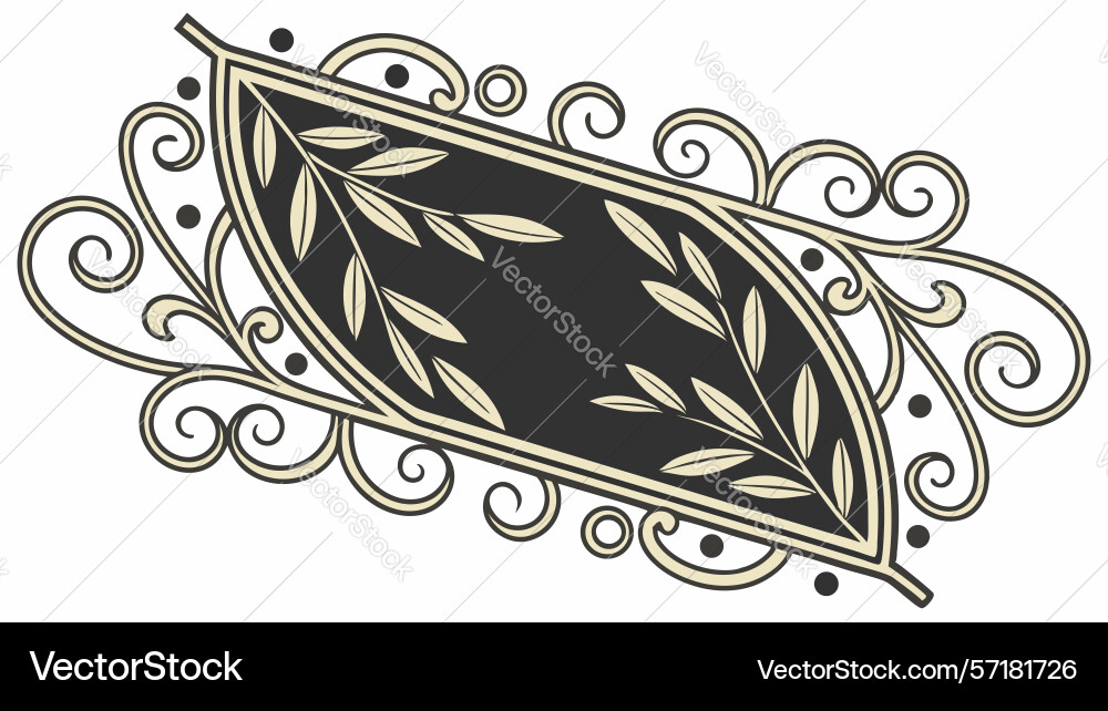 Ornate leaf scroll decorative element design vector image