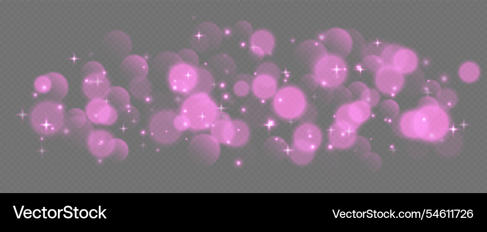Pink bokeh with stars and sparkles shiny overlay Pink bokeh with stars and sparkles shiny overlay vector image