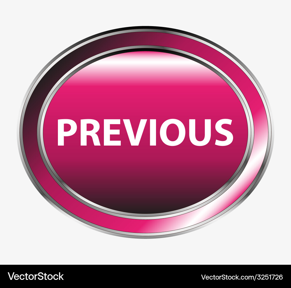 Previous button Vector Image