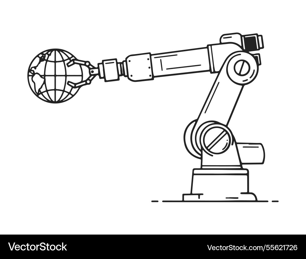 Robot arm icon editable easily usable Robot arm icon editable easily usable Vector Image