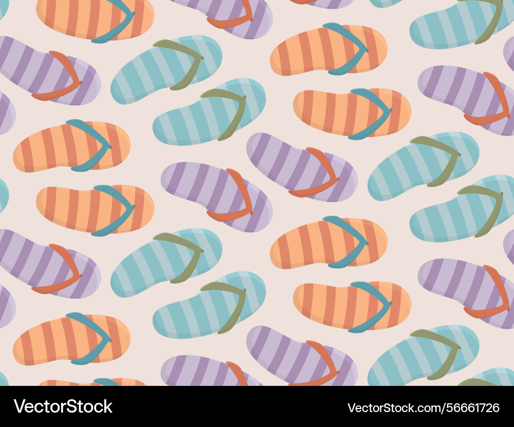 Seamless pattern with colorful summer flip-flops Vector Image