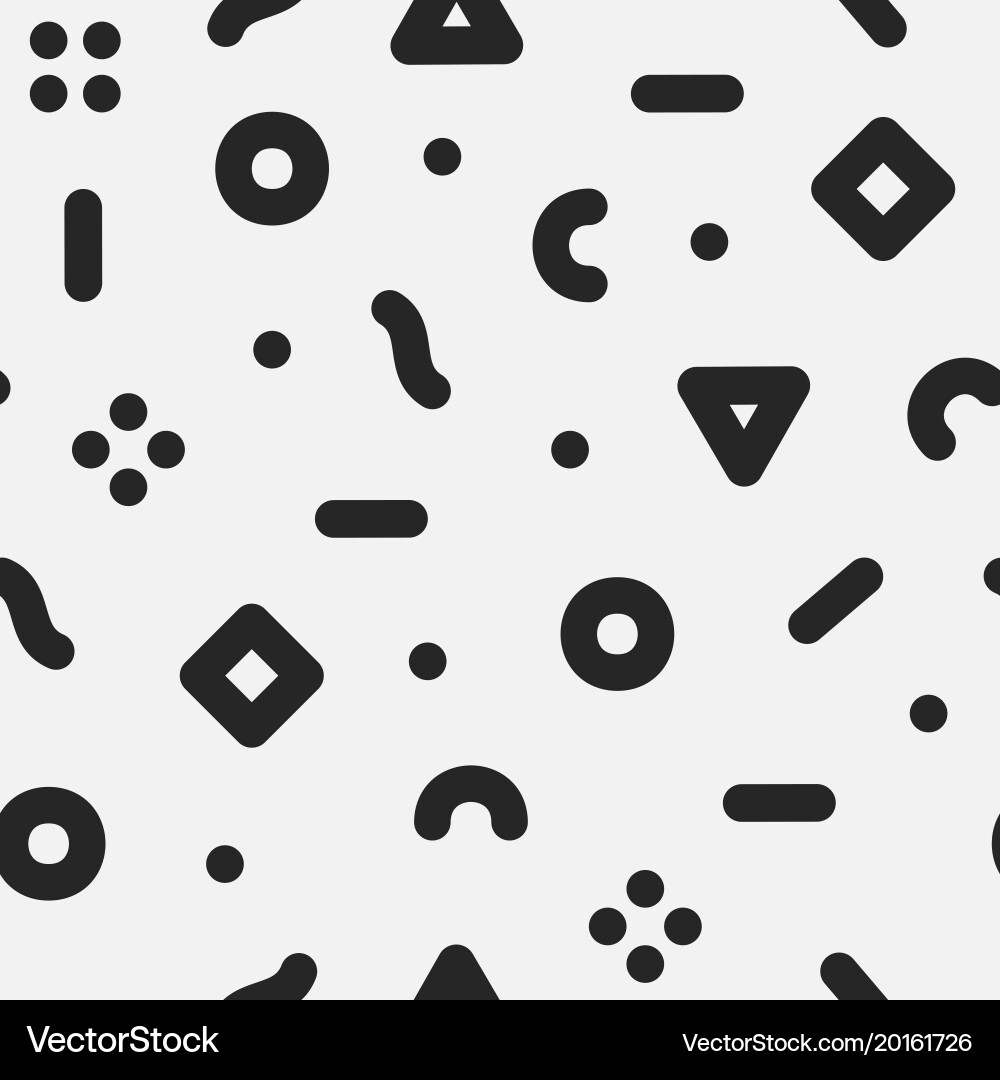Seamless simple pattern in retro memphis style vector image
