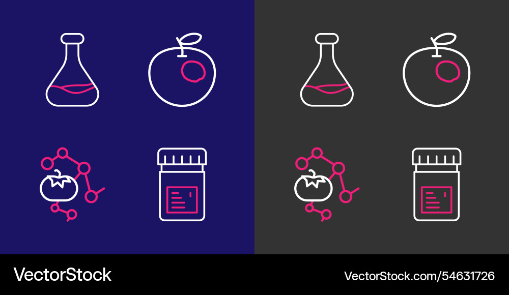 Set line jar with additives genetically modified Vector Image
