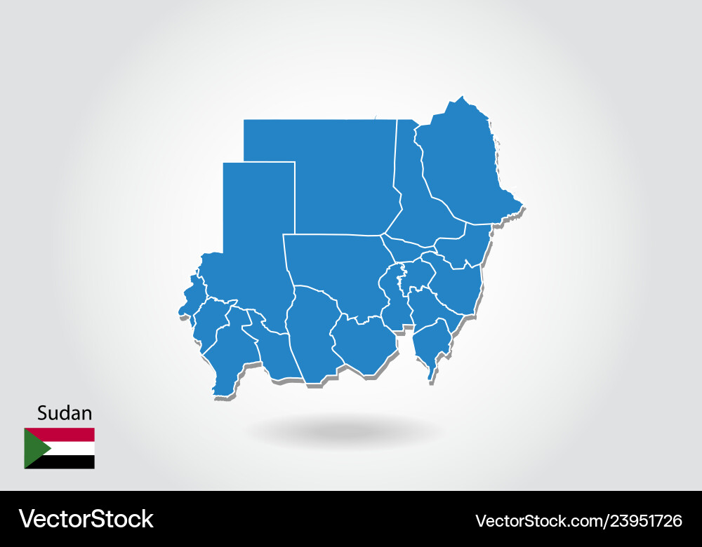 Sudan map design with 3d style blue Sudan map design with 3d style blue vector image