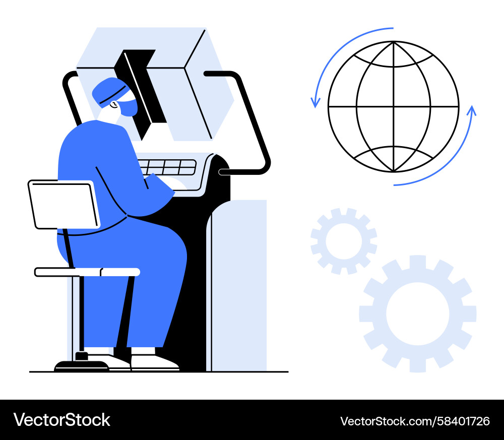 System Monitoring & Control Vector Image