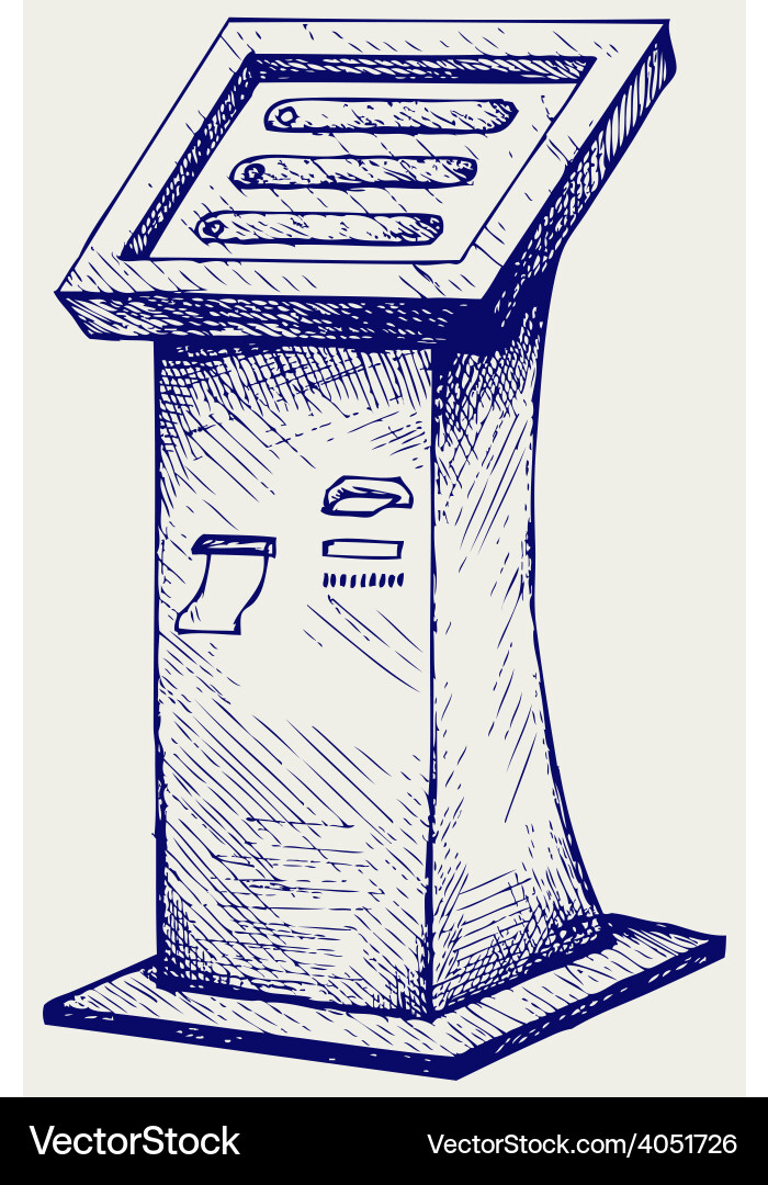 Terminal stand screen display console infokiosk Vector Image