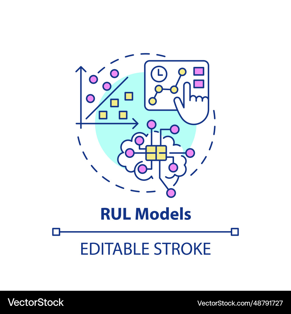 2d colorful thin linear icon rul models concept Vector Image