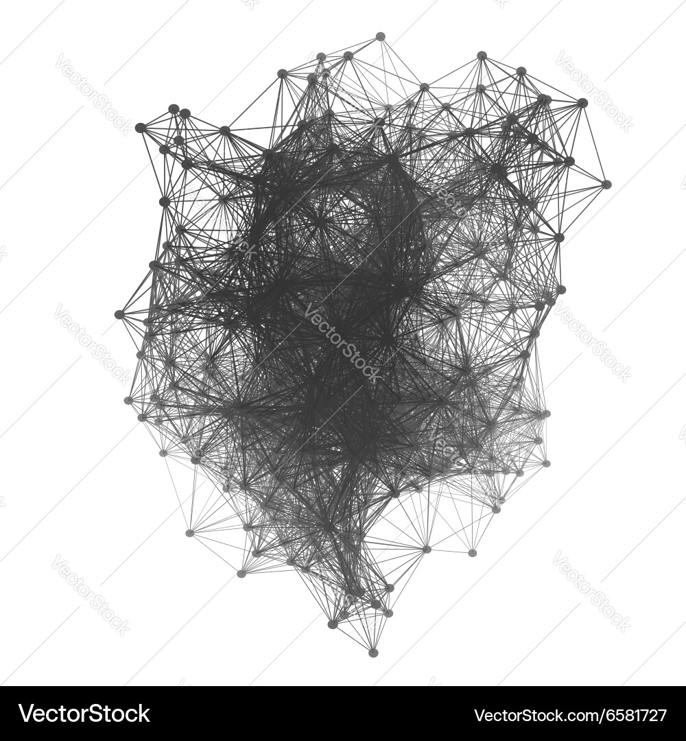 Connection structure wireframe vector image