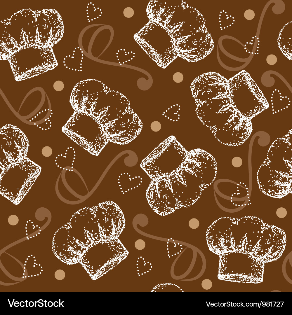 Cooking seamless pattern with chef hat Vector Image