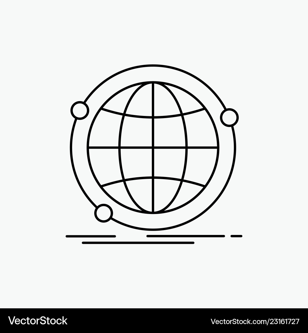 Data global internet network web line icon Vector Image