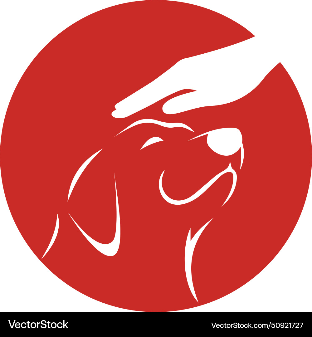 Human Hand Liebe Hund Logo Vorlage Human Hand Liebe Hund Logo Vorlage vektorbild