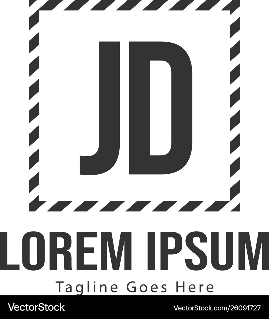 Initial jd logo template with modern frame Initial jd logo template with modern frame Vector Image