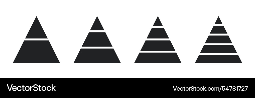 Levels of triangular pyramid triangle Levels of triangular pyramid triangle Vector Image