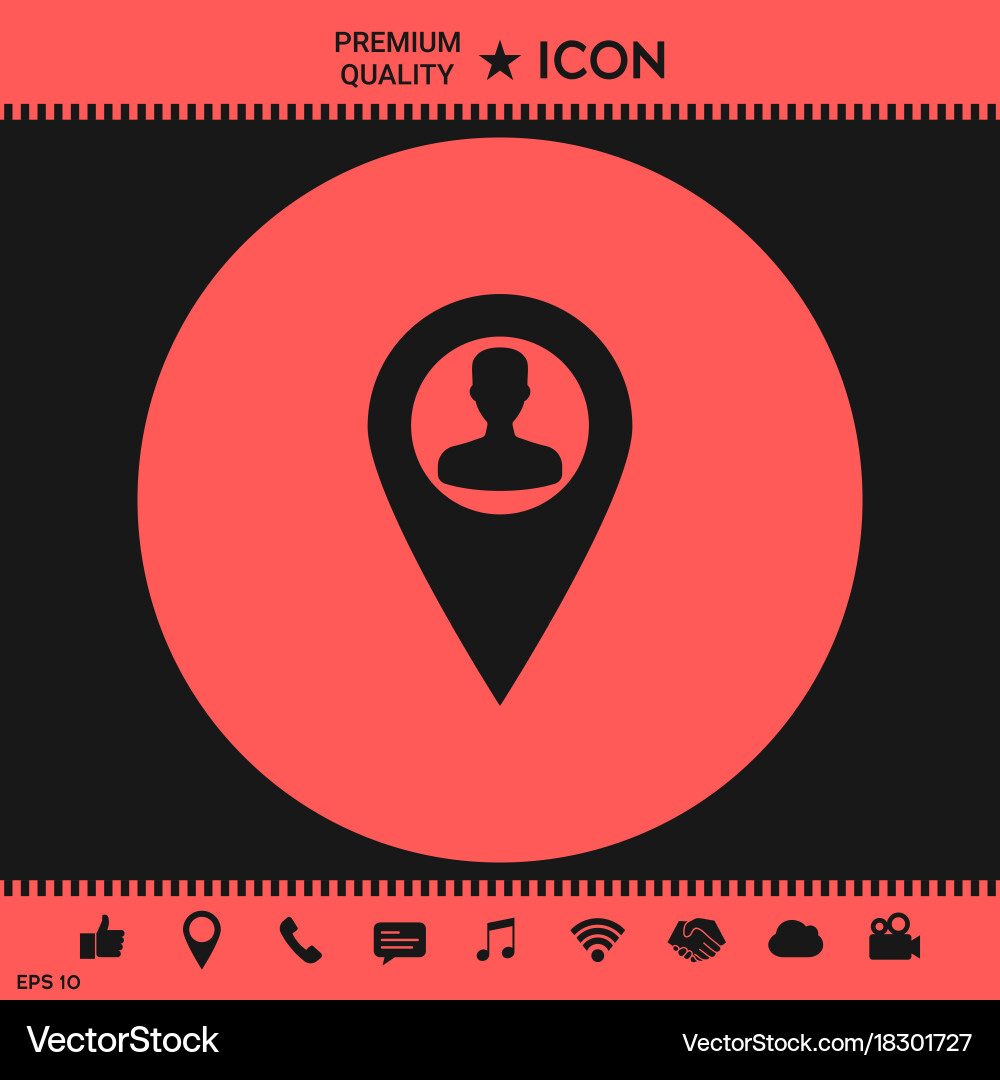 Map pointer with man silhouette Vector Image