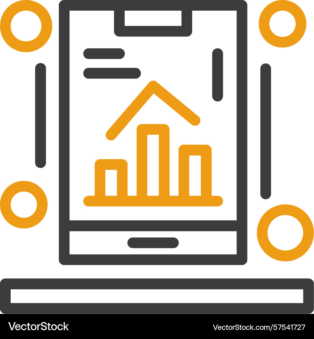 Mobile app analytics two color icon Vector Image