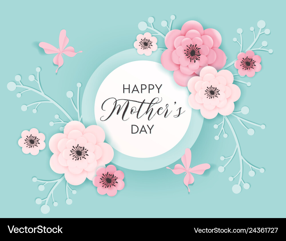 Mother's Day Floral Card Vector Image