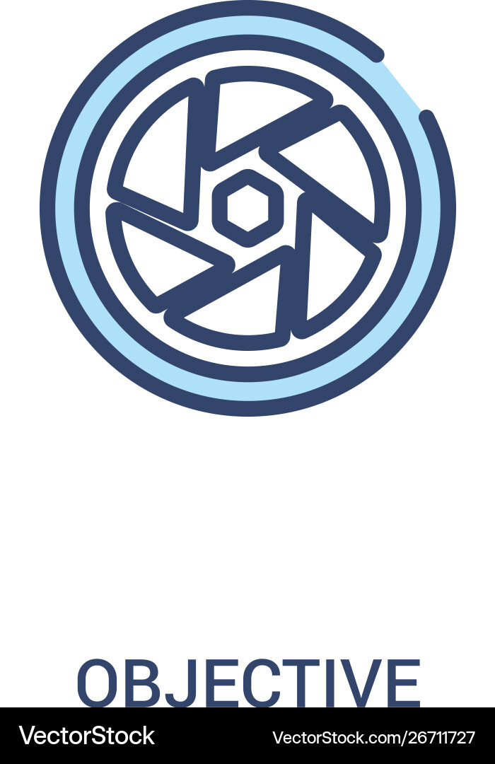 Objective concept 2 colored icon simple line Objective concept 2 colored icon simple line vector image