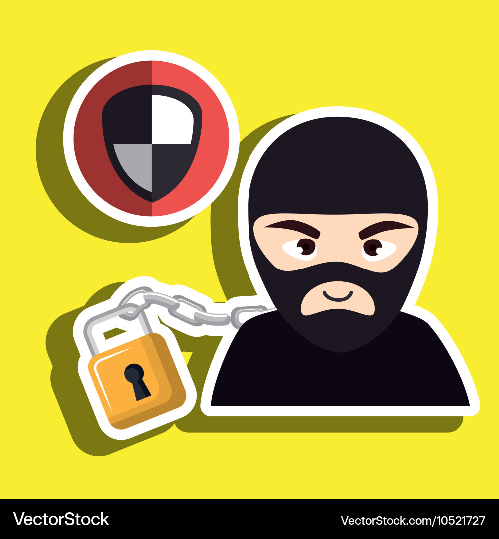 Pc hacker safe design vector image
