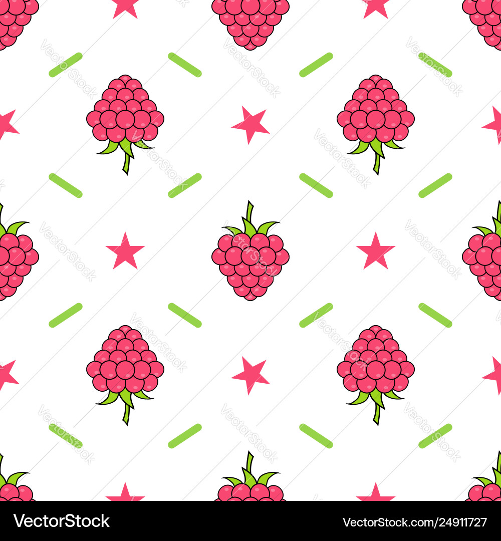 Raspberries seamless pattern for kitchen textile Vector Image