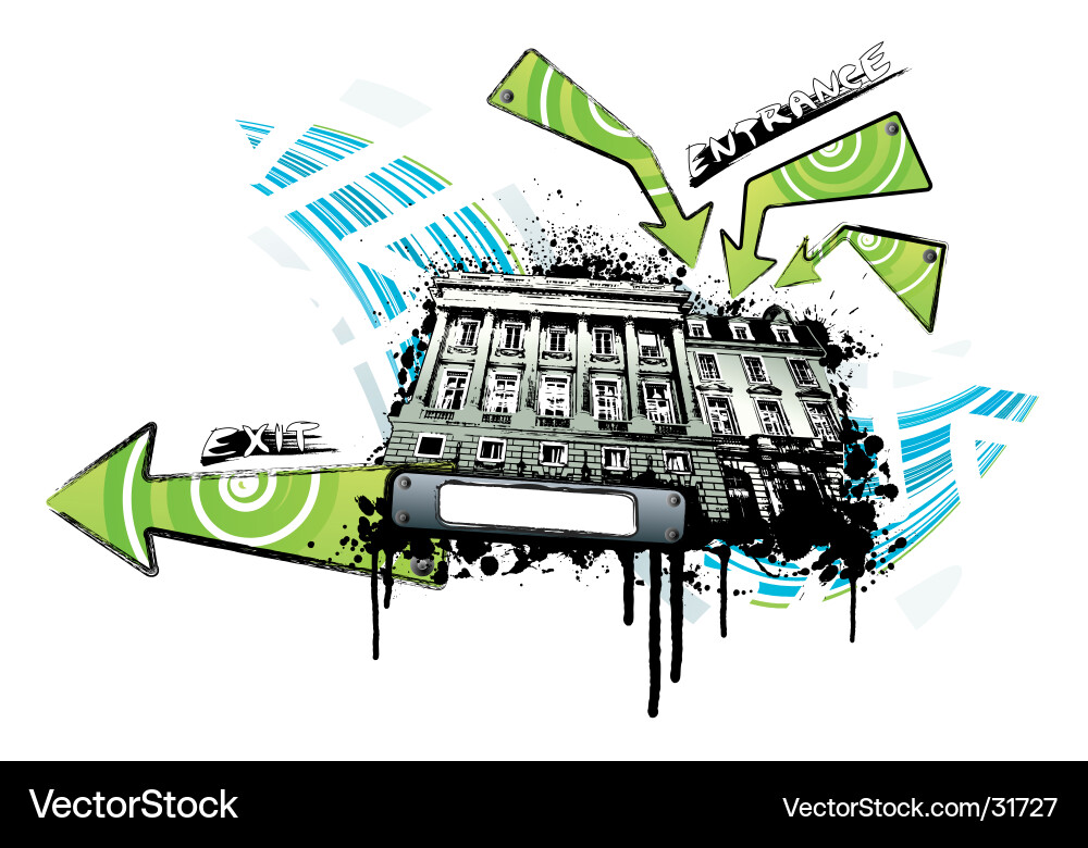 Retro Event Building with Splatter vector image