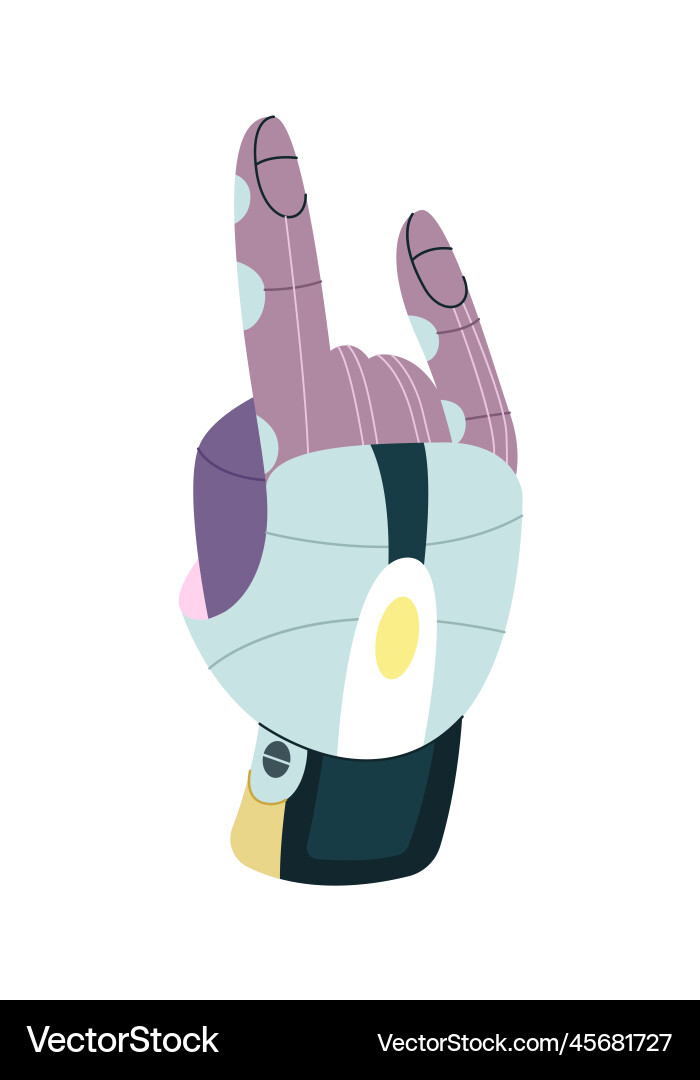 Robot hand showing gesture flat icon Vector Image