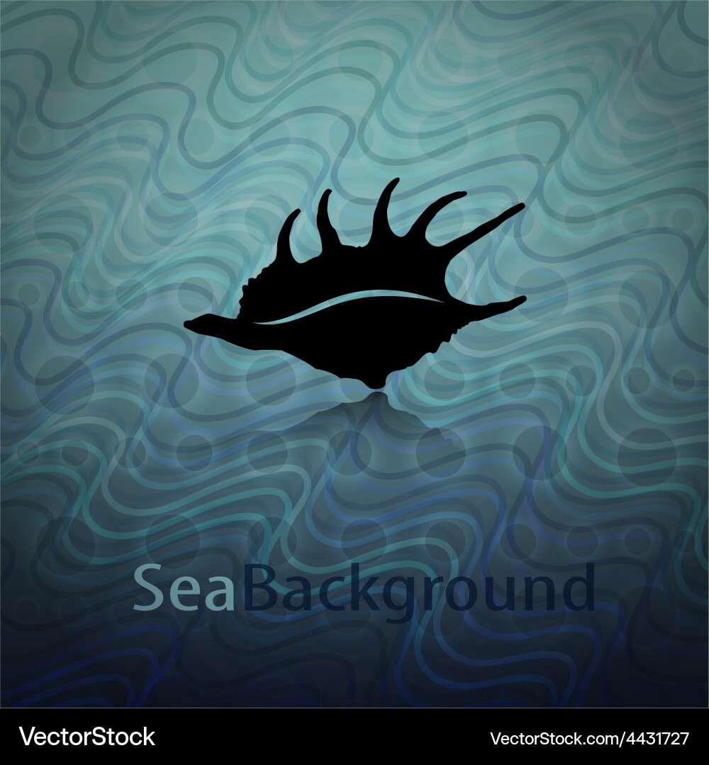Sea background with shell vector image
