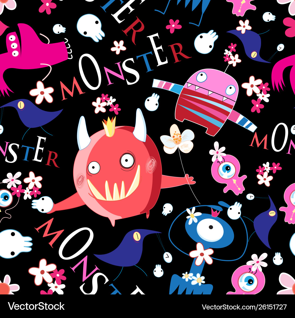 Seamless bright funny halloween pattern Seamless bright funny halloween pattern vector image