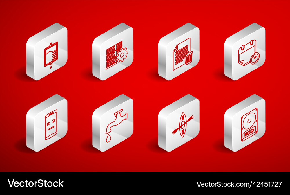 Set line hard disk drive hdd server setting Set line hard disk drive hdd server setting vector image