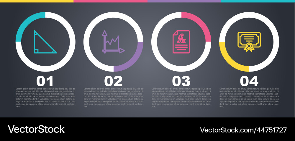 Set line triangle math graph schedule chart Vector Image